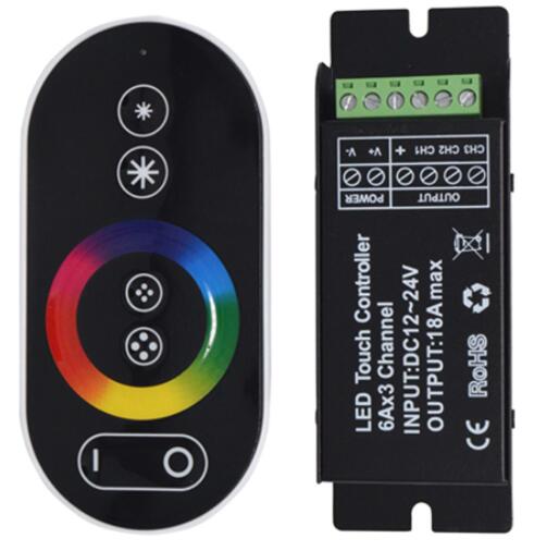 DC12-24V 18A RF Remote Touch RGB Led Controller,Touch Dimmer For led strip light diagram